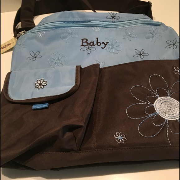 TEENY TOTS Handbags - TEENY TOTS Diaper Traveling Bag. Blue/ Brown NWT